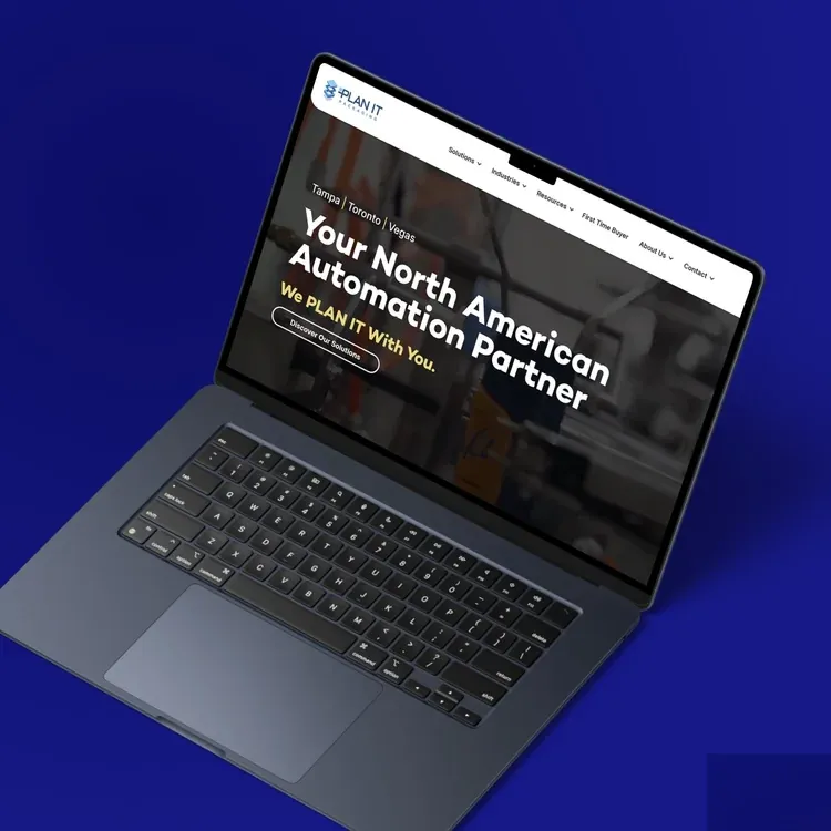 Laptop showing a website homepage