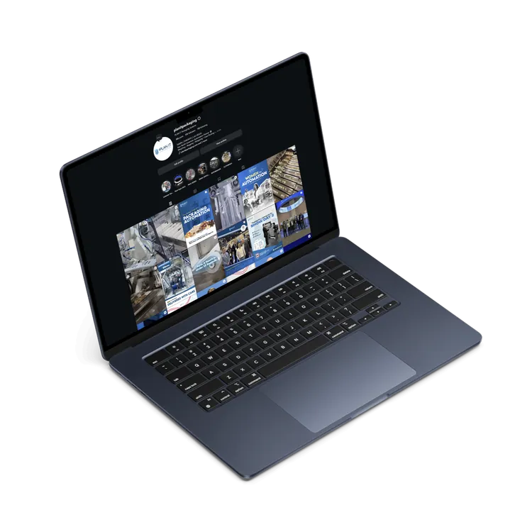 Laptop showing a social media profile page