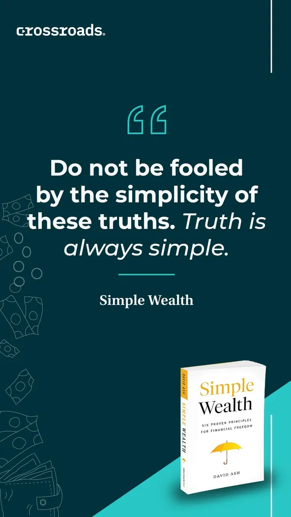 Simple Wealth social media ad with a book quote